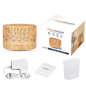 Diffuseur d'aromathérapie à grain de bois 500 ml, humidificateur USB avec lumière, lampe à huile essentielle pour la maison - Product Image 2