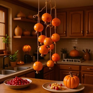Decoración de Pared de Fruta Artificial de Espuma de Caqui para la Industria del Alcanfor, Adorno de Otoño para Sala de Estar y Hogar - Product Image 4