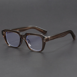 <span class=keywords><strong>2026</strong></span>年製アセテートレトロスクエア厚フレーム無度数メガネ男女兼用ブルーライトカットメガネ放射線防止眼鏡 - Product Image 3