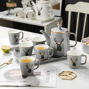 Nordic Modern Simple Glazed Color Living Room <b>Ceramic</b> <b>Teapot</b> Teacup Set - Product Image 4