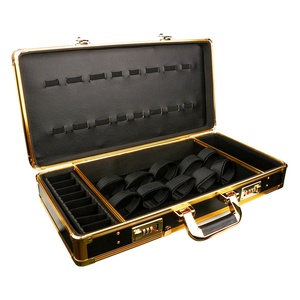 Valise de coiffeur de luxe de haute qualité, dédiée aux salons, en aluminium doré, avec serrure, pour ranger les outils de barbier - Product Image 4