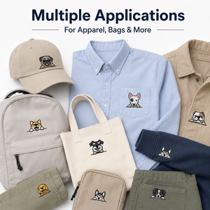 Prêts à expédier : Patchs pour chiens, badges brodés mignons de chiots espionnant, appliques thermocollantes <span class=keywords><strong>Corgi</strong></span> Pug pour sacs et chapeaux, vente en gros en stock - Product Image 4