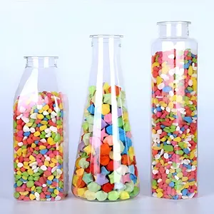 Custom shape 150ml 300ml 350ml 500ml PET empty plastic bottle Sweet candy Plastic container Edible sprinkles wishing bottle