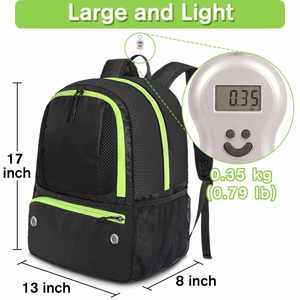 40L Sports Backpack with Ball Compartment <b>Shoe</b> Compartment and Breathable Design for Sports - Product Image 2