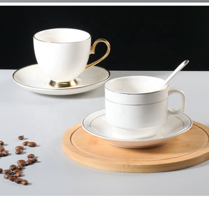 Ensemble tasse et soucoupe à café en <span class=keywords><strong>porcelaine</strong></span> blanche pour hôtel, restaurant, vente en gros, tasses à café en céramique - Product Image 6