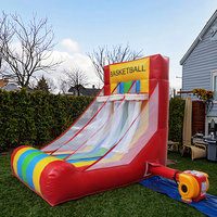 Panier de basket gonflable commercial YARD en PVC 2x2x2.5m, certifié multi-normes, garantie 1 an - Souffleur puissant, facile à utiliser