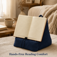 Bantal Baca Buku untuk Tablet E-Reader, Penyangga Multi Sudut dengan Kantong Resleting, Desain Logo Kustom