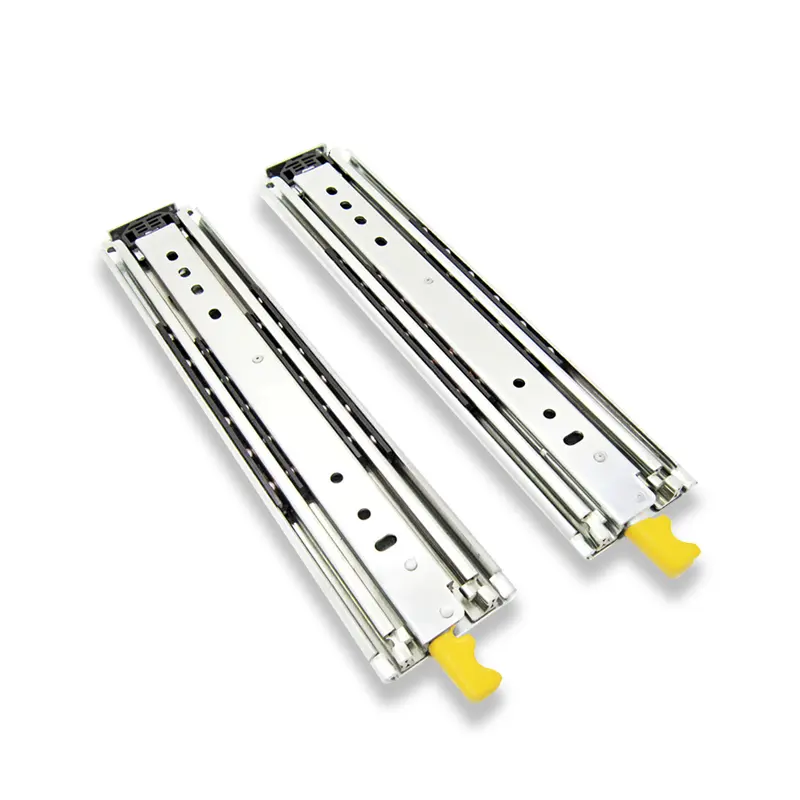 76 wide 20 thick three steel ball industrial telescopic slide rail with lock middle load cold rolled steel drawer slide rail bea