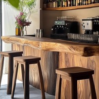 Comptoir de réception haut de gamme en bois massif, style rétro, pour hôtel, bar, caisse, idéal pour salon de thé, restaurant, hall d'hôtel