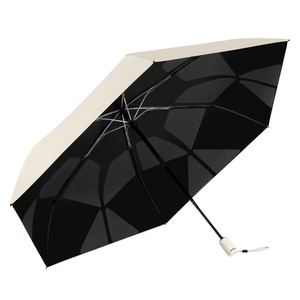 Parapluie pliant ultra-léger et minimaliste à mémoire de forme, 6 baleines, 96 cm, pliage en trois, protection UV toutes saisons - Product Image 3