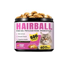 Complément alimentaire granulaire à croquer pour l'élimination des poils de chat, soin de la peau et du pelage, soutien digestif et digestion améliorée, enrichi en probiotiques et huile de poisson