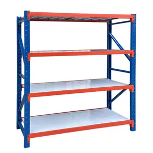 200KG Orange 4 Layers Boltless Medium Duty Metal Industrial Storage Multi Tier Rack