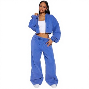 Custom <b>Women's</b> Eco-Friendly Quick Dry Plus Size Winter Casual Cotton Hooded Two-Piece Zipper Fly Hoodie & Shorts Workout <b>Set</b> - Product Image 1