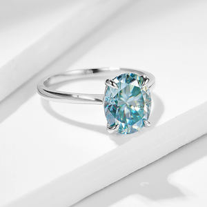 Livraison gratuite, dernières créations de bagues de mariage, bague solitaire en or blanc 18 carats avec moissanite 1CT 1.5CT, bague de mariage en moissanite pour femmes - Product Image 5