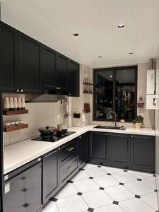 Juego de Muebles de Cocina Pequeños con Fregadero, Gabinetes de Cocina de Madera, Armario Blanco, Laca de Alto Brillo, Mueble de Pared de Cocina Moderno - Product Image 6