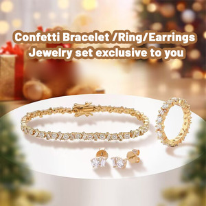 10K 14K <b>Confetti</b> Multi Shape Lab Diamond Tennis Bracelet Solid Gold Tennis Cluster Bracelet Diamant Im Labor Engagement - Product Image 4