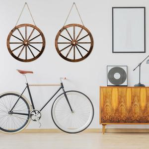 Factory Direct <b>Wood</b> Cartwheel Decor Wooden Western Cowboy Party Decorations Vintage <b>Rustic</b> Wagon Wheel for Bar Garage - Product Image 3