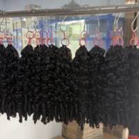 Extensions de cheveux bouclés birmanes au crochet, ondulées, en cheveux humains, pour tressage double plume, au crochet