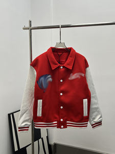 Designer samenwerking honkbal leren mouw wollen body borduurwerk patch streetwear hop casual jas - Product Image 5