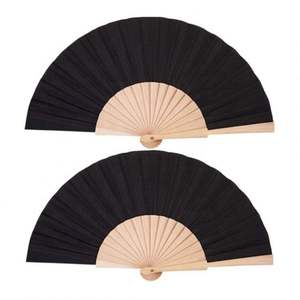 Abanico <span class=keywords><strong>de</strong></span> Mano Plegable <span class=keywords><strong>de</strong></span> <span class=keywords><strong>Lino</strong></span> <span class=keywords><strong>de</strong></span> 23 cm <span class=keywords><strong>de</strong></span> Largo, Decoración Artesanal, Regalo, Abanico <span class=keywords><strong>de</strong></span> Madera <span class=keywords><strong>para</strong></span> Hombres, Mujeres y Niñas - Product Image 2