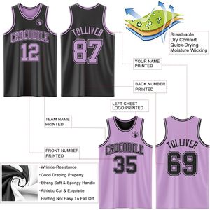 Custom Reversible Basketball Jerseys Personalized Sleeveless Tank <b>Tops</b> Breathable Team Uniforms Unisex Adult Size - Product Image 2