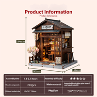 OCHOICE Maison de poupée miniature en bois personnalisée et modèle de construction de maison de poupée en puzzle 3D avec figurines pour décoration créative
