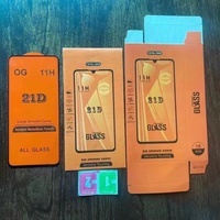 21D 9H kekerasan 2.5D Radius Anti goncangan antigores antisidik jari Kaca antigores pelindung layar untuk Xiaomi untuk Samsung A10
