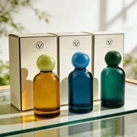 Flacon de parfum en verre rond moderne de luxe haut de gamme, écologique, recyclable, personnalisé, 50 ml, avec vaporisateur