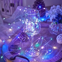 Guirlandes lumineuses LED en fil de cuivre à piles, étoiles colorées clignotantes, IP44, lumières féériques pour la décoration de fête, de chambre et de jardin