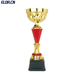 Elor Custom Made Good Quality Sports Metal Golden Award Trophies With Custom Nameplates For Ball Sports Games Competition