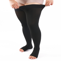 Chaussettes de compression montantes sur mesure en nylon/spandex, élastiques, au-dessus du genou, classe 2, 20-30 mmHg, pour la course et le cyclisme, grandes tailles