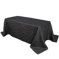 Nappe rectangulaire en taffetas froissé - Noir, nappes rectangulaires pour tables de 6 pieds, nappe froissée pour mariage