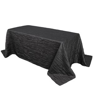 <span class=keywords><strong>Mantel</strong></span> <span class=keywords><strong>Rectangular</strong></span> <span class=keywords><strong>de</strong></span> Tafetán Arrugado - Negro, Mantelería <span class=keywords><strong>Rectangular</strong></span> para Mesas <span class=keywords><strong>de</strong></span> 6 pies, <span class=keywords><strong>Mantel</strong></span> Arrugado para Bodas - Product Image 1