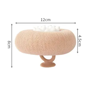 GLOWAY New Arrival Spiral Knitting PA Material Japanese Style Bath Mesh Pouf Exfoliating Body Scrubber 3D Shower Bath Sponge