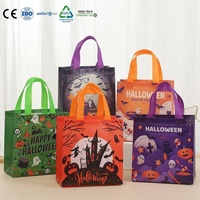 Sac fourre-tout personnalisé imperméable en non-tissé, imprimé intégral, laminé, pour événements de Halloween et de collecte de bonbons