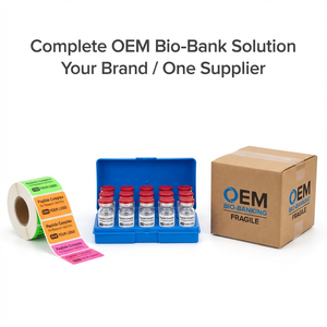 Organizador de Espacio para Banco de Biobancos de 12 Unidades - Caja de Almacenamiento Segura de Alta Densidad en Azul Clínico y PP Transparente de Alta Claridad - Product Image 1