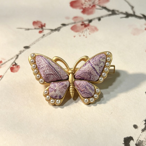 Nuevo pasador de pelo minimalista de brocado estilo Song chino con borde de perlas hecho a mano, venta al por mayor de accesorios de ropa Hanfu de estilo antiguo. - Product Image 2