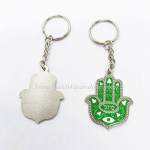 Porte-clés amulette à main hamsa personnalisé, breloques du moyen-orient, israël, bijoux turcs, 5 pièces - Product Image 6