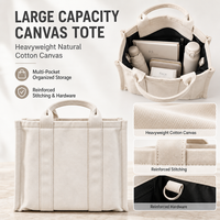 Sac fourre-tout en toile grande capacité, simple et décontracté, bandoulière disponible, personnalisable