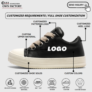 <span class=keywords><strong>Scarpe</strong></span> Personalizzate <span class=keywords><strong>da</strong></span> Uomo in Vera Pelle con Lacci Spessi e Logo Personalizzabile, Stile Passeggio, Casual o Skateboard, Sportive - Product Image 2