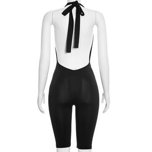 Viviblook C26JP020 Mono de Fiesta para Mujer, Nuevo, Sexy, Color Sólido, con Cordones, Estilo Halter, Largo Midi - Product Image 6