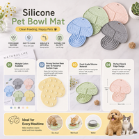 NicePets Bol de léchage en silicone à alimentation lente |   Tapis antidérapant à ventouse anti-étouffement |   Tapis d'enrichissement pour chiens et chats, 5 couleurs
