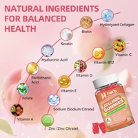 Gummies de collagène à marque privée OEM/ODM avec biotine, enrichies en suppléments essentiels pour la beauté, pour la peau, les cheveux et le soutien articulaire