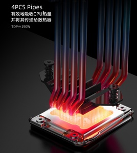 Enfriador de CPU de ordenador de alto rendimiento de nuevo diseño 2024 ARGB 4 tubos <span class=keywords><strong>LGA</strong></span> 2011 1366 <span class=keywords><strong>1200</strong></span> 1700 <span class=keywords><strong>115X</strong></span> AM5 AM4 refrigeración de CPU con pantalla - Product Image 6