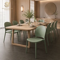 Moderner Minimalistischer Esszimmerstuhl Grüner Kunststoff Stapelbar für Zuhause Büro Hotel Garten Esszimmer Möbel PP-Stühle