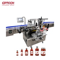 Machine d'étiquetage automatique double face pour bouteilles de boissons et d'aliments CPTECH