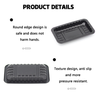 Barquettes jetables en plastique PP noir et or pour la viande, le poisson, le poulet, les légumes, les aliments surgelés, boîte d'emballage
