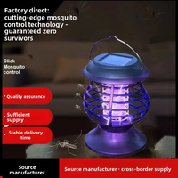 Lámpara antimosquitos con energía solar, luz UV, trampa para insectos portátil, impermeable, para acampar al aire libre