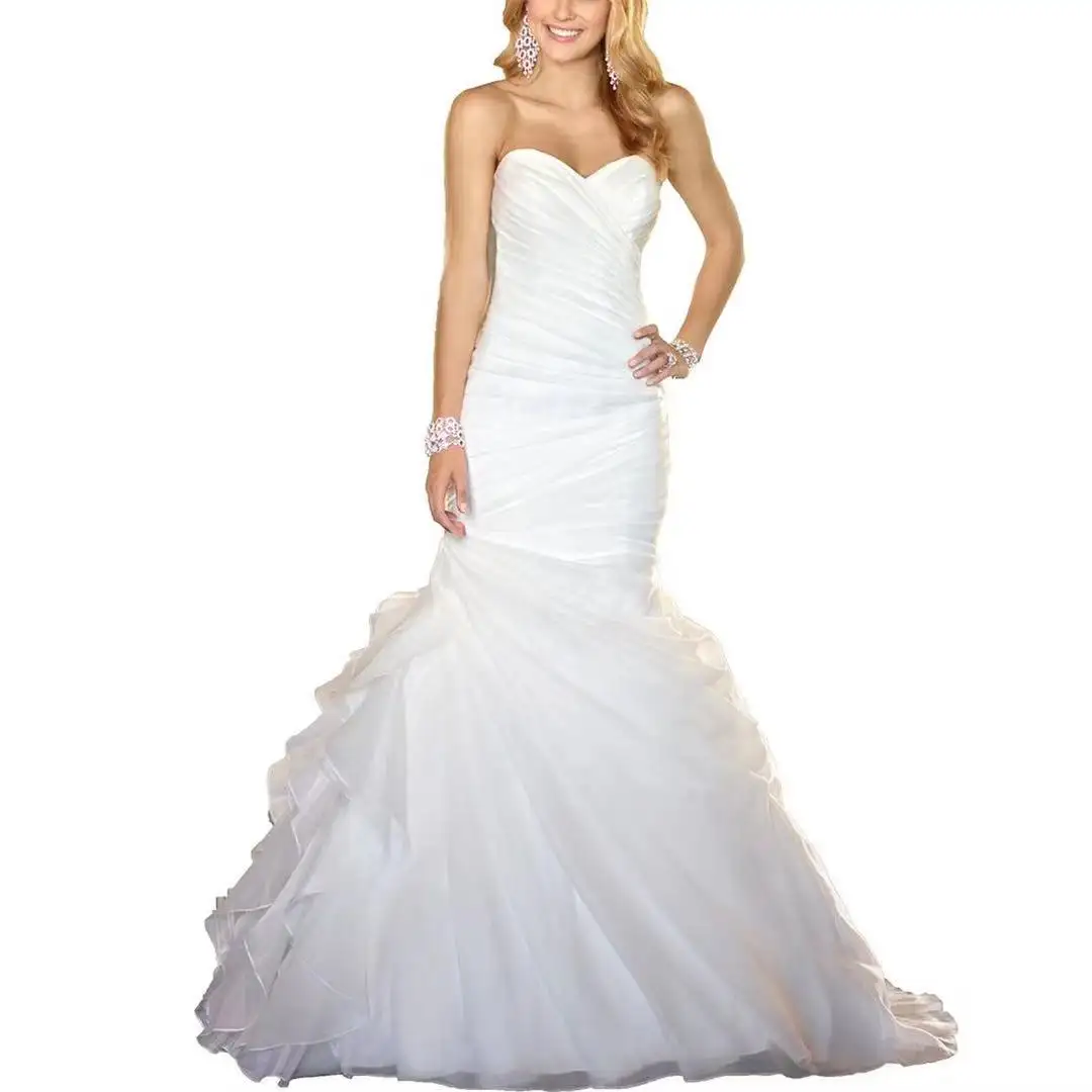 Hot style V-neck floor length Illusion sexy white lace wedding dress factory sale fashion slip bridal dress