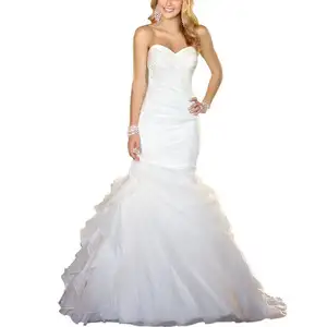 Hot style V-hals floor lengte Illusion sexy wit kant trouwjurk fabriek verkoop mode slip bridal jurk